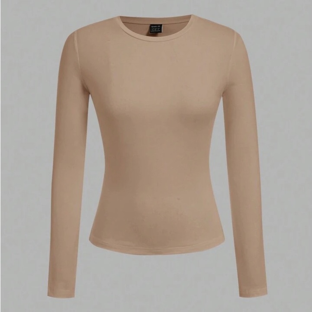 Shein Long Sleeve Tan T-Shirt - L